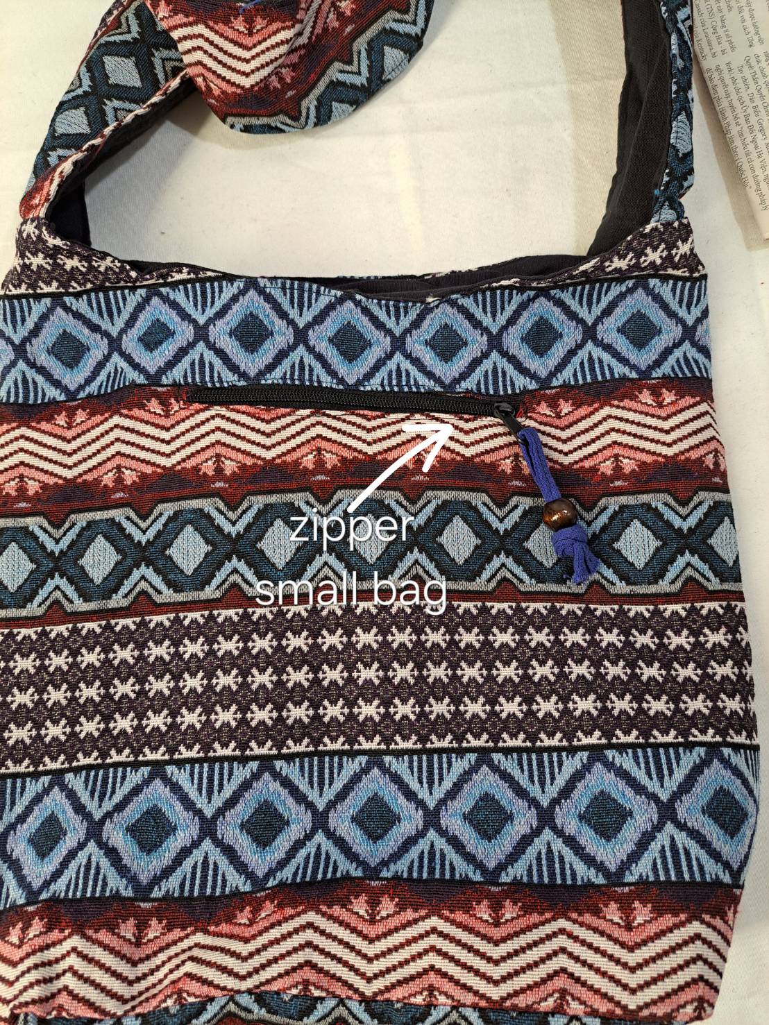 Thai woven crossbody bag BC-02 - woven pattern close-up