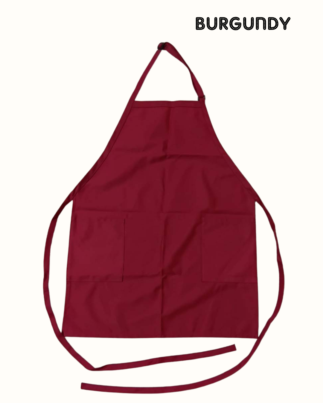 Water-Resistant Cotton Work Apron with 2 Front Pockets – Adjustable Neck Strap – Size L
