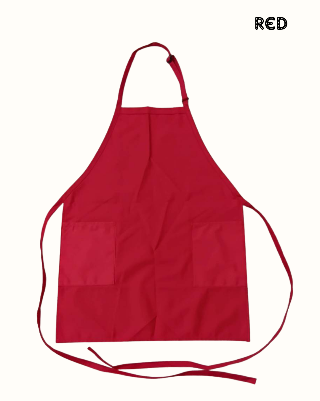 Water-Resistant Cotton Work Apron with 2 Front Pockets – Adjustable Neck Strap – Size L