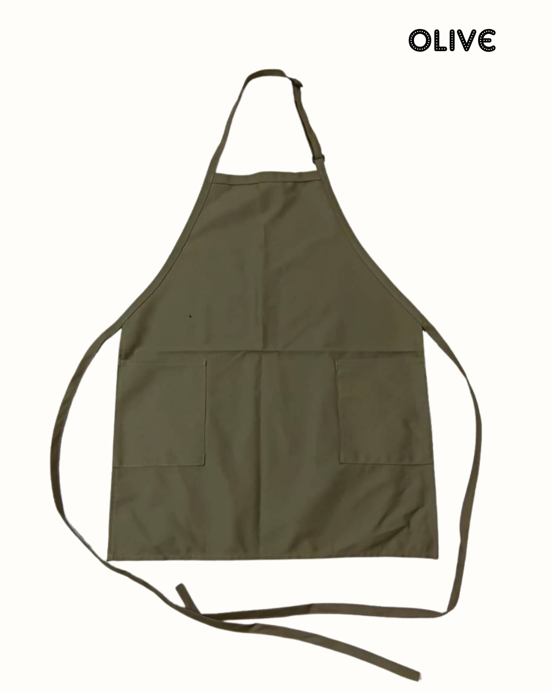 Water-Resistant Cotton Work Apron with 2 Front Pockets – Adjustable Neck Strap – Size L