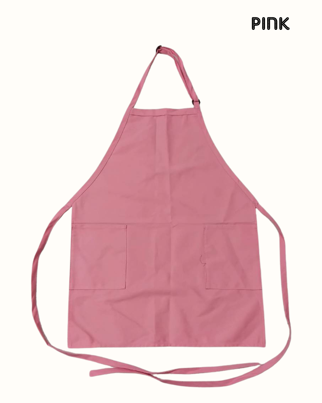 Water-Resistant Cotton Work Apron with 2 Front Pockets – Adjustable Neck Strap – Size L