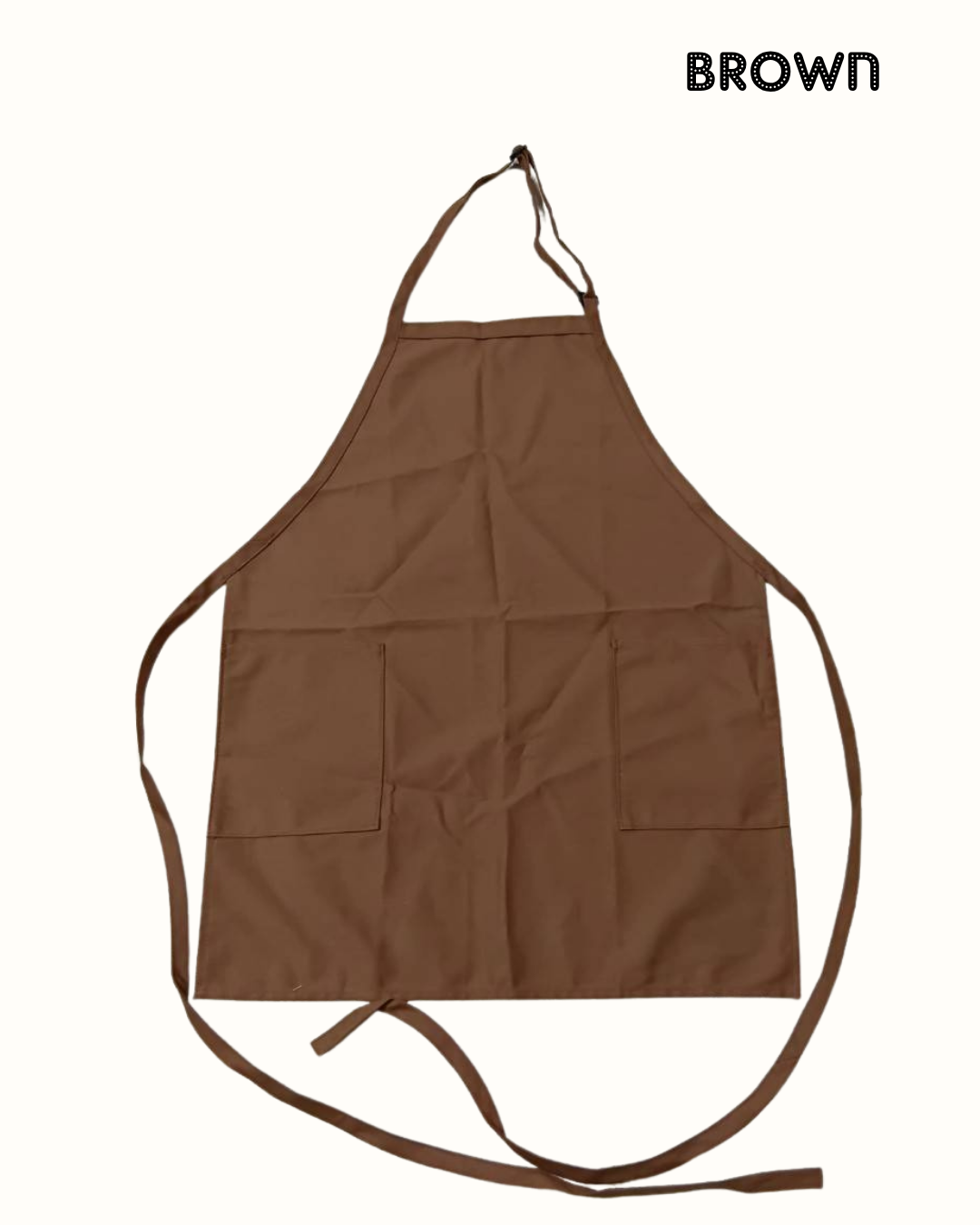 Water-Resistant Cotton Work Apron with 2 Front Pockets – Adjustable Neck Strap – Size L