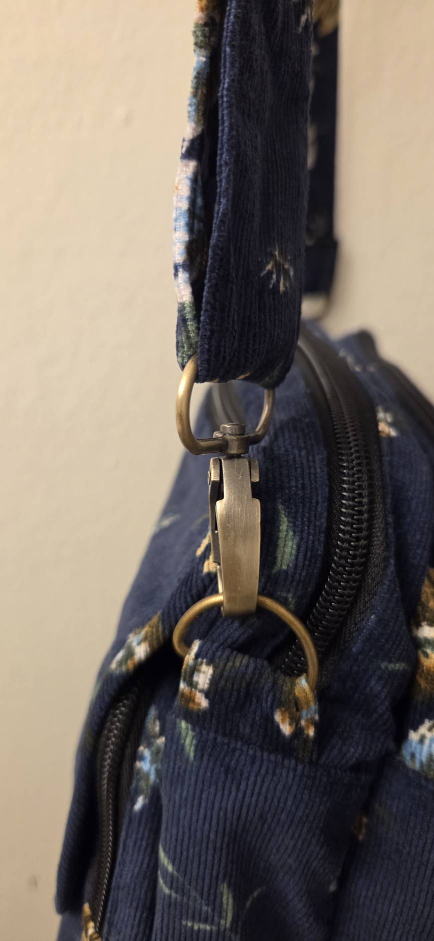 Floral Corduroy Crossbody Bag – back view