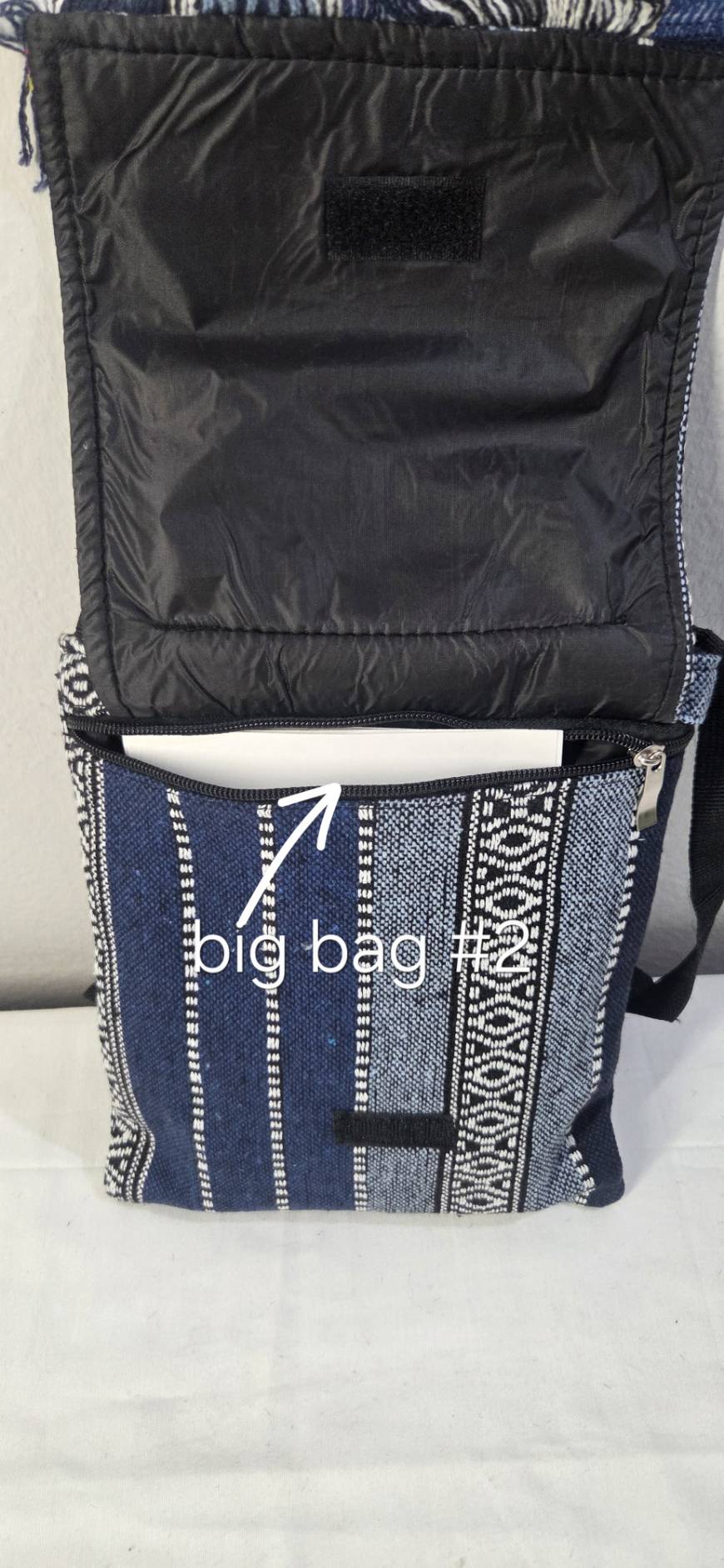 Bohemian Woven Crossbody Bag – 3 Zipper Compartments, Embroidered Floral Trim & Fringe, 44" Shoulder Strap