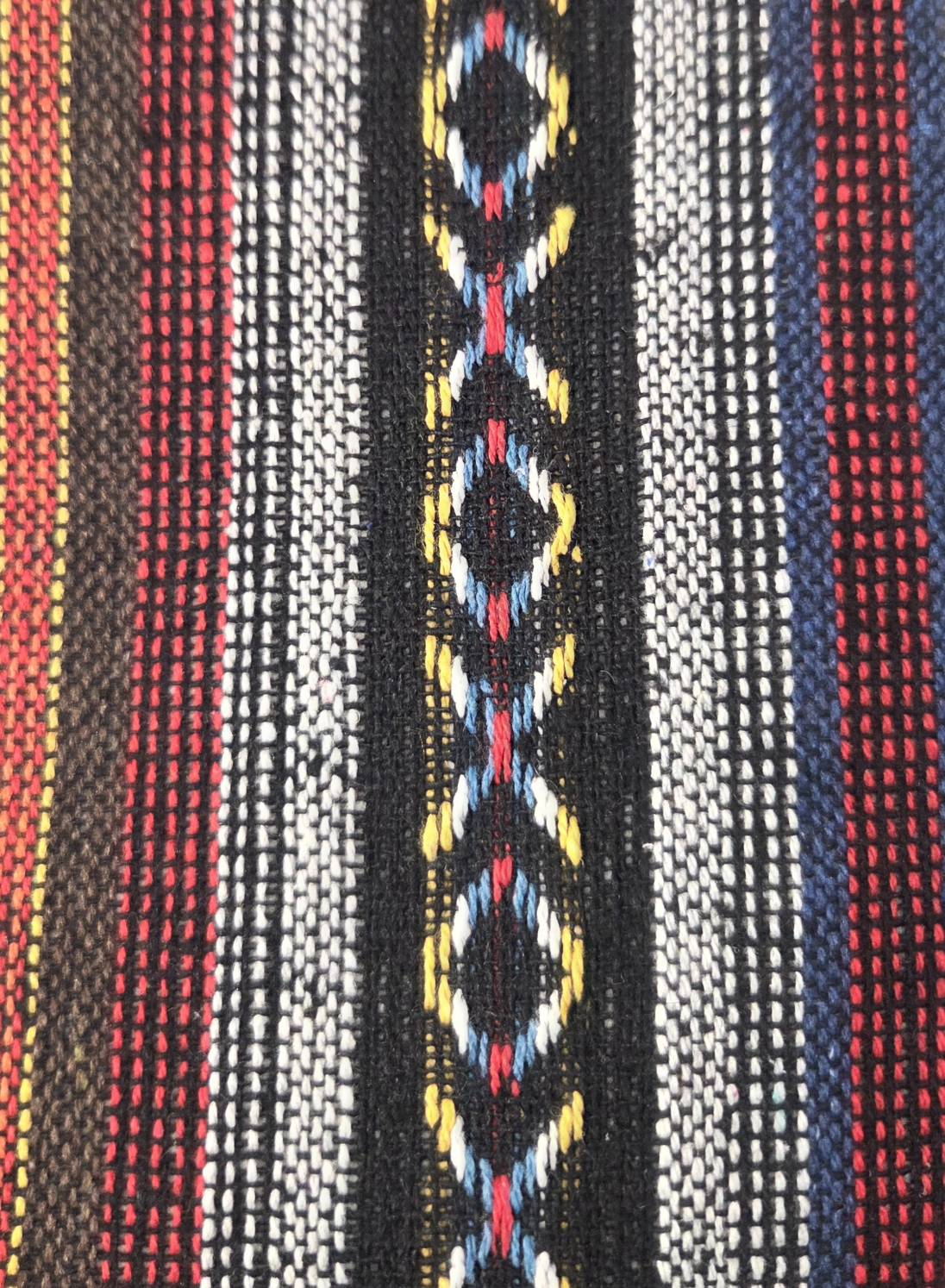 Boho Woven Crossbody Bag Red - zipper #2 detail