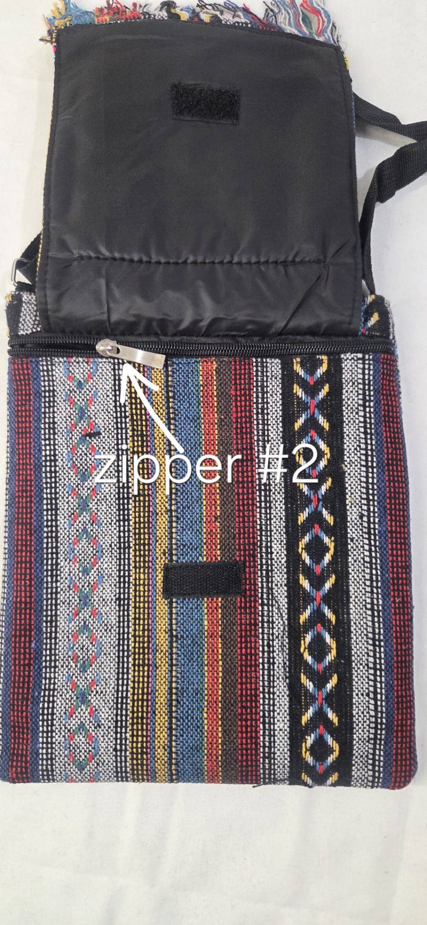 Boho Woven Crossbody Bag Red - product photo
