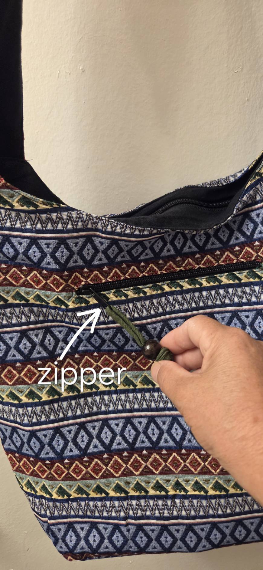 Thai woven crossbody bag BC-03 - woven pattern close-up
