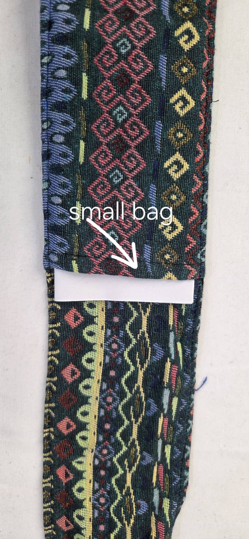 Thai woven shoulder bag BC-06 - strap small pocket detail