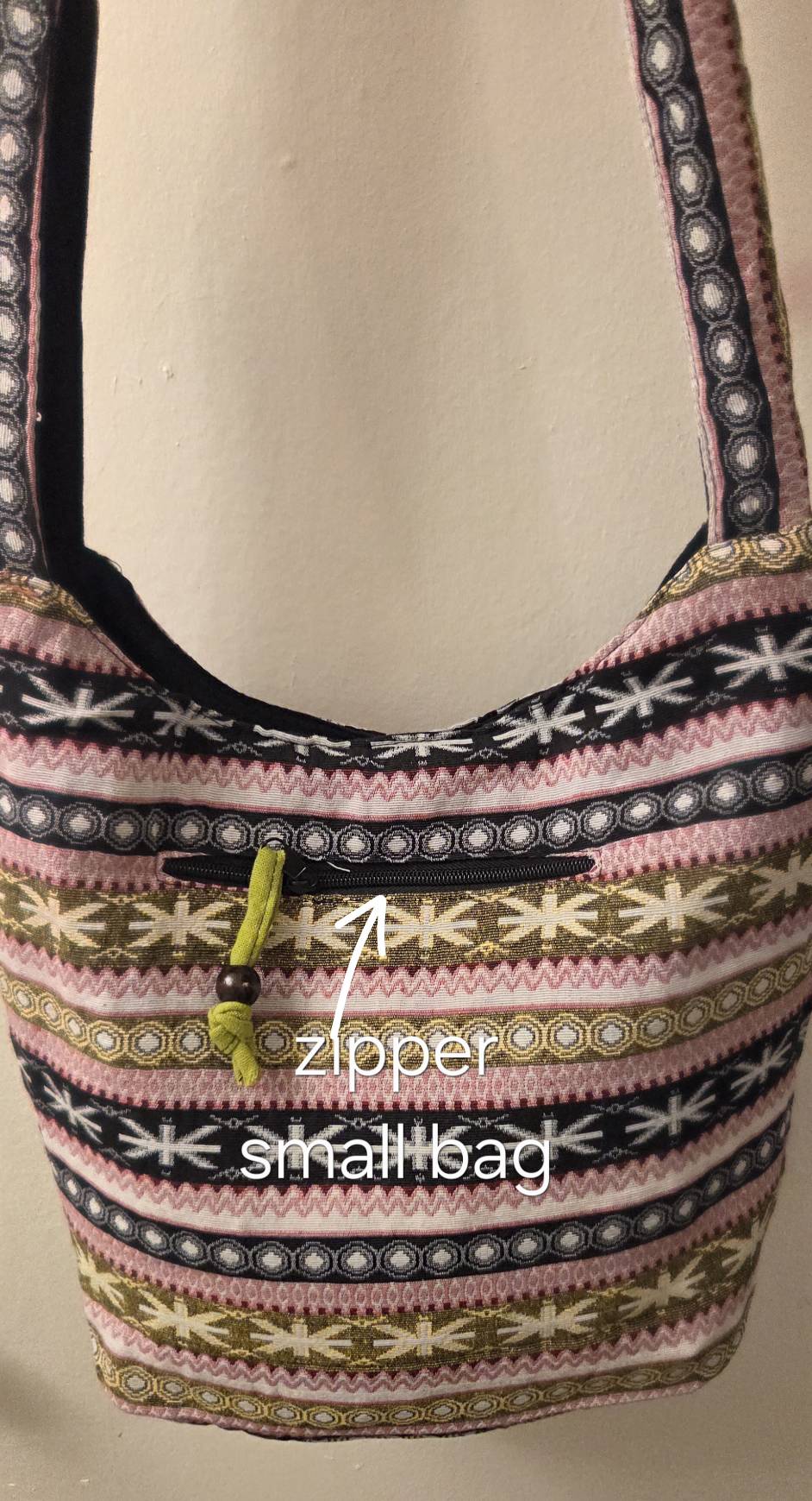 Thai woven shoulder bag BC-07 - front view full bag