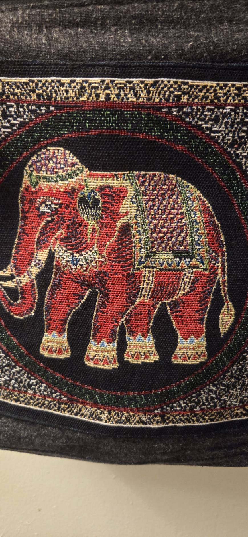 Back view of Thai Elephant Cotton Shoulder Bag