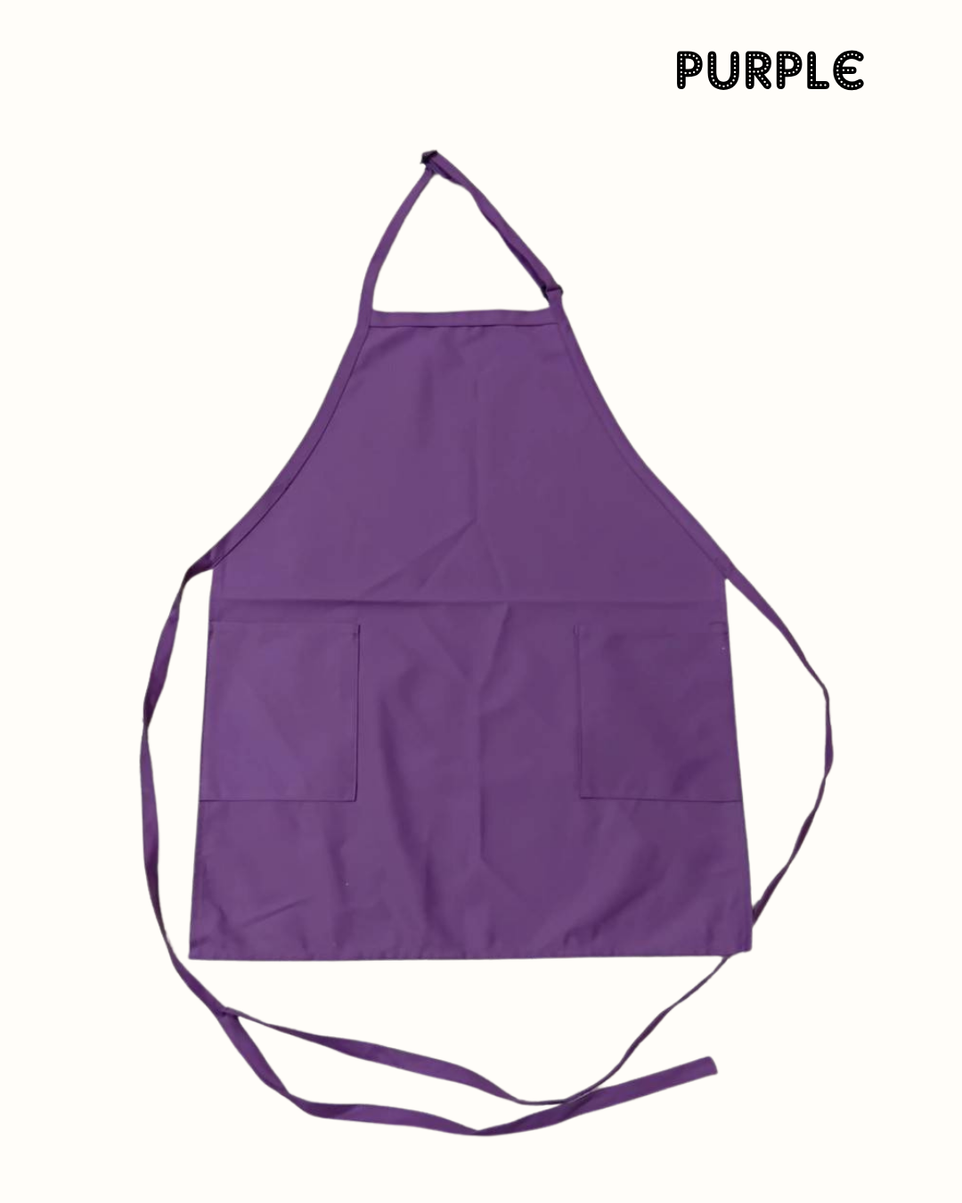 Water-Resistant Cotton Work Apron with 2 Front Pockets – Adjustable Neck Strap – Size L
