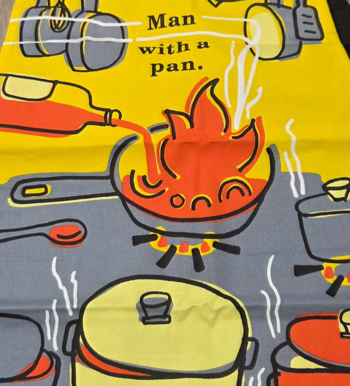 Man with a Pan Apron - front full flat lay