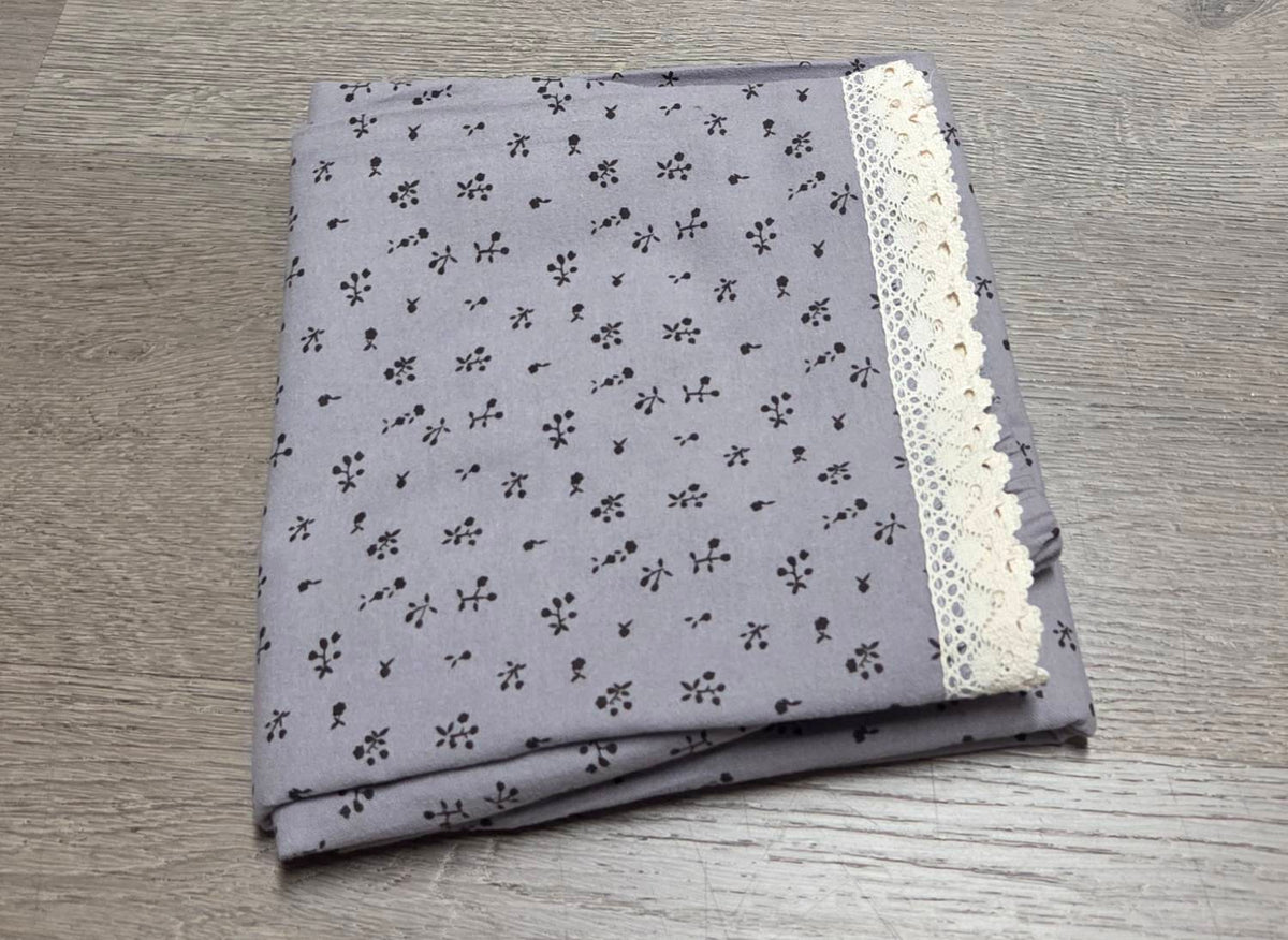 Folded LP-07 dusty gray ditsy floral pajama pants