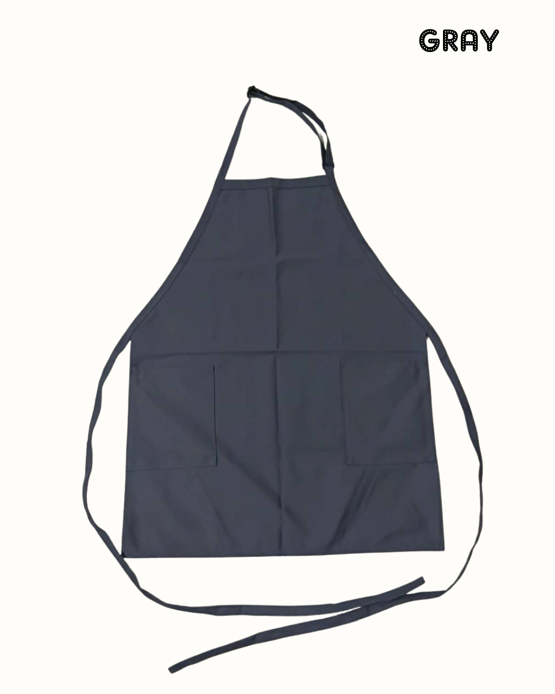 Water-Resistant Cotton Work Apron with 2 Front Pockets – Adjustable Neck Strap – Size L