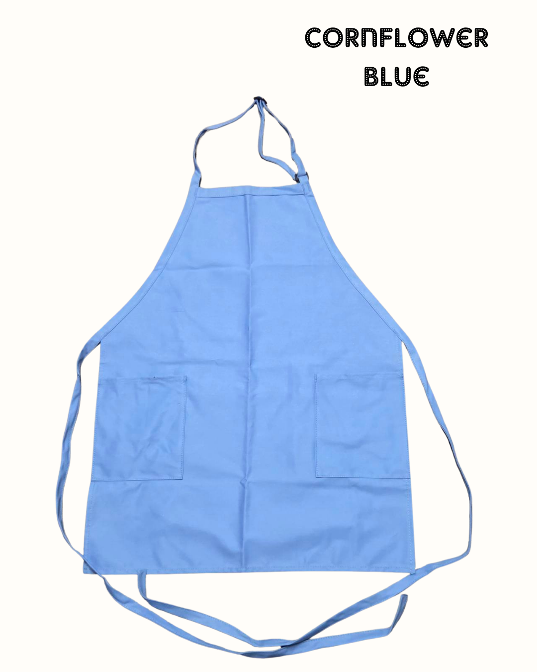 Water-Resistant Cotton Work Apron with 2 Front Pockets – Adjustable Neck Strap – Size L