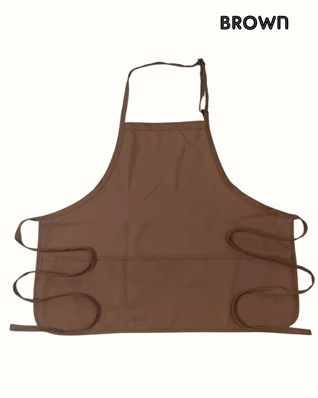 Water-Resistant Cotton Work Apron with 3 Pockets – Adjustable Neck Strap – Size M