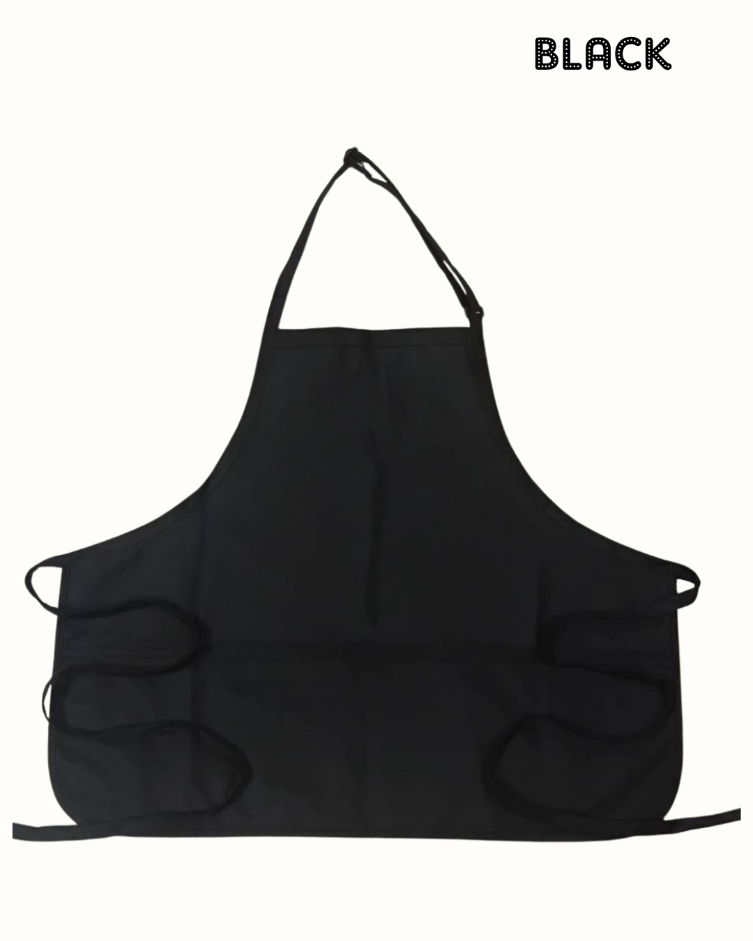 Water-Resistant Cotton Work Apron with 3 Pockets – Adjustable Neck Strap – Size M