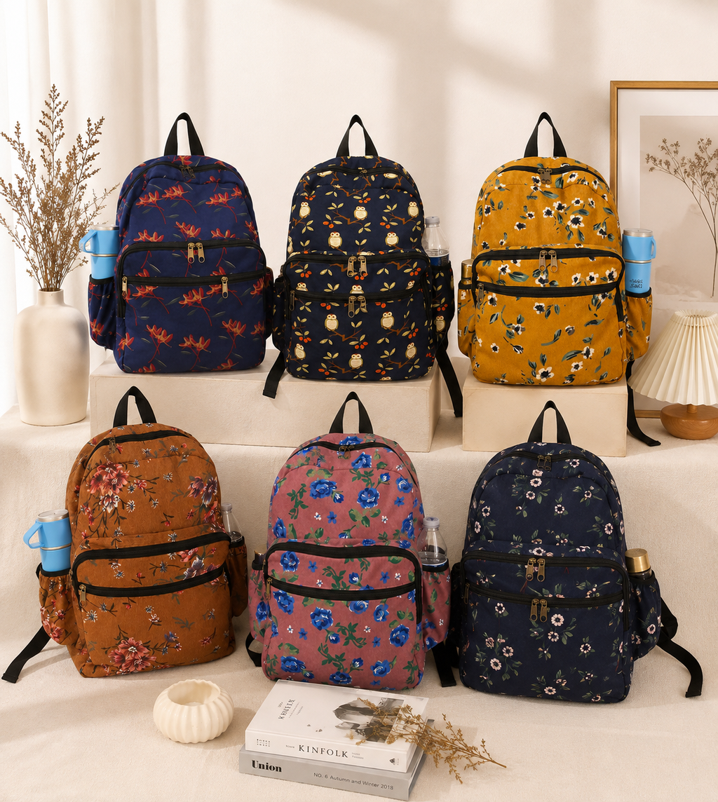 Amber Floral Backpack – Corduroy | School & Travel Bag