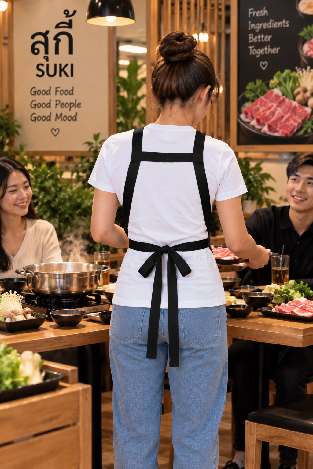 Man with a Pan Apron - lifestyle front view yellow