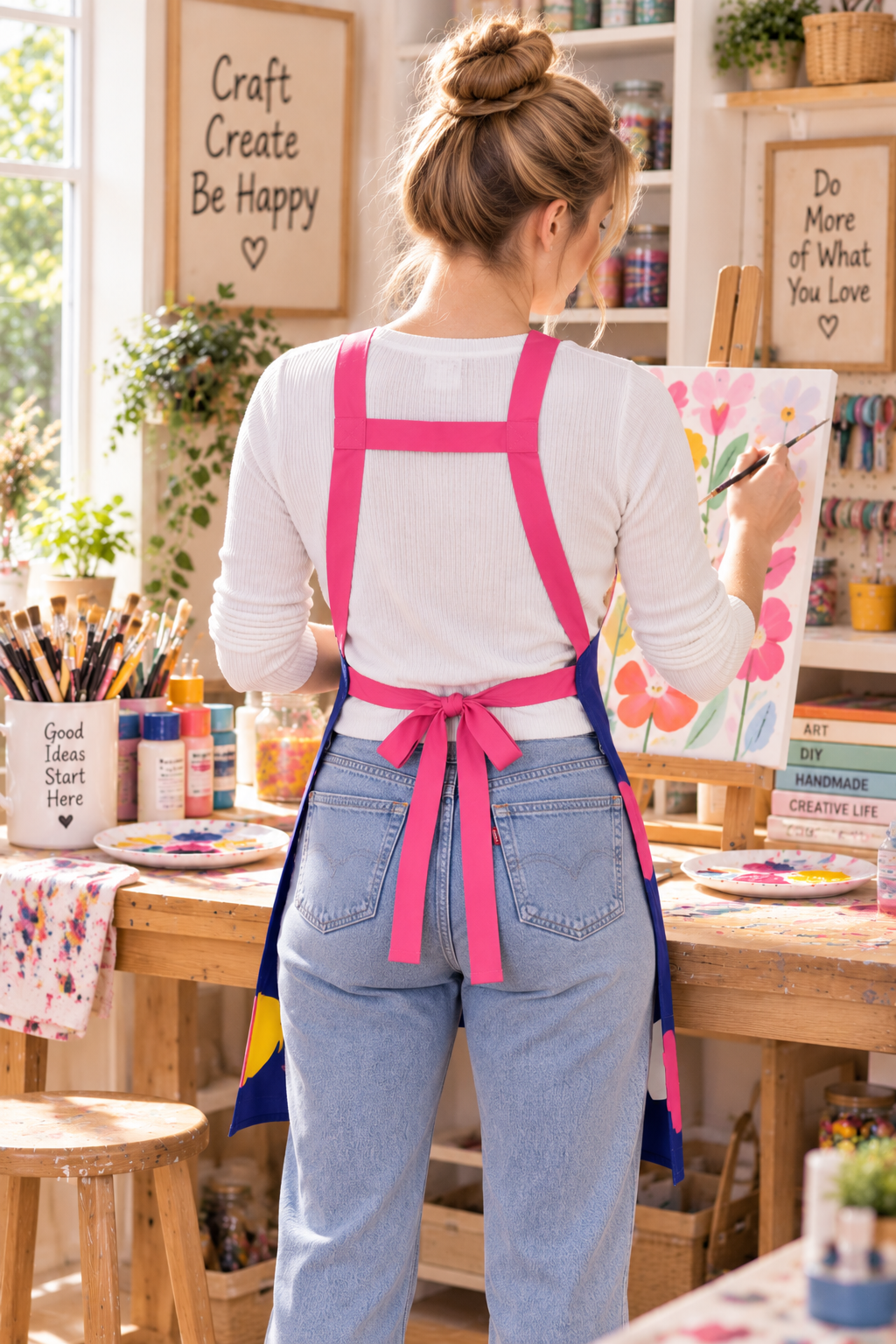 I'm a Barista Apron - lifestyle worn view craft studio back