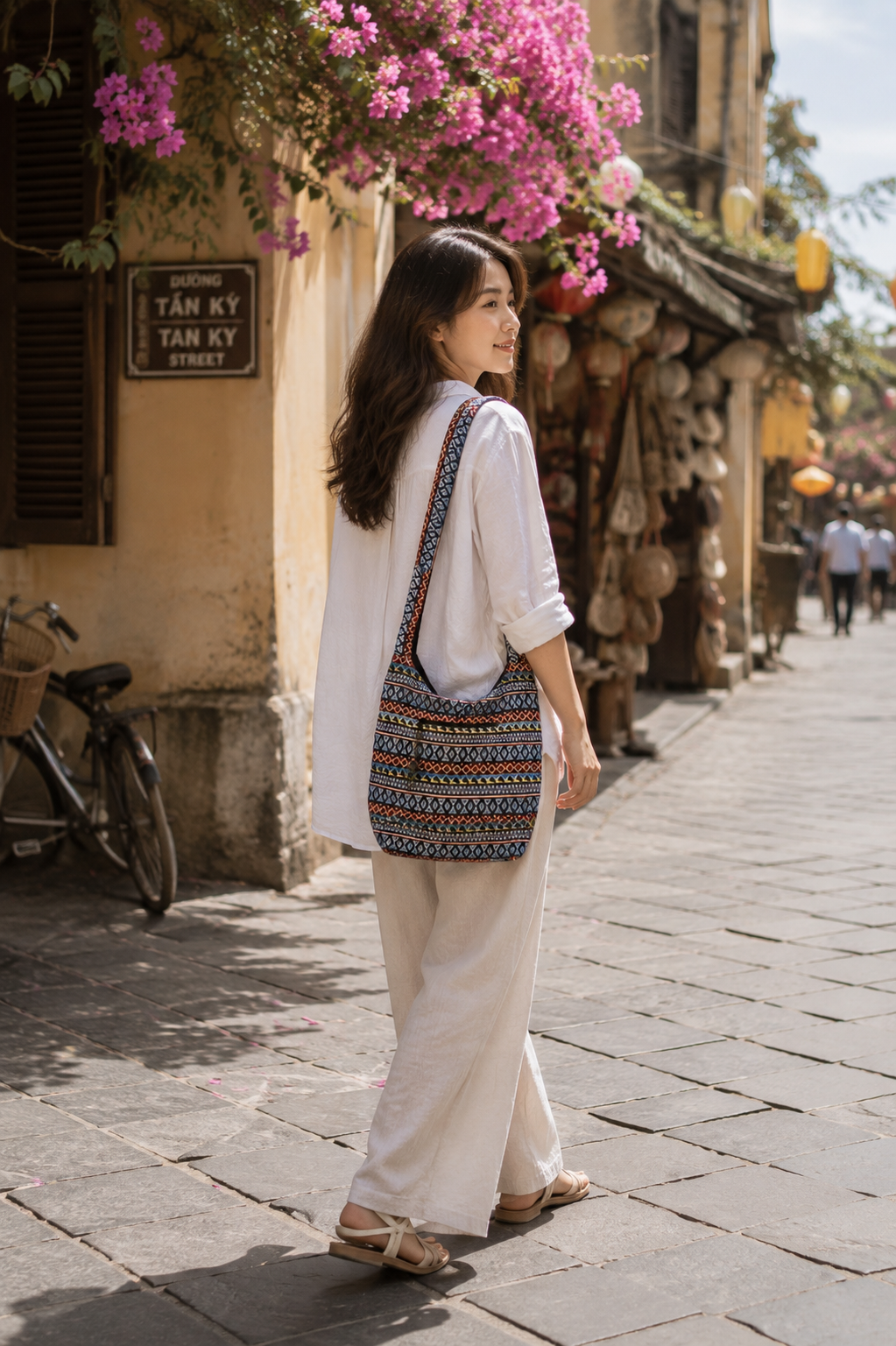 Thai woven crossbody bag BC-03 - lifestyle street style